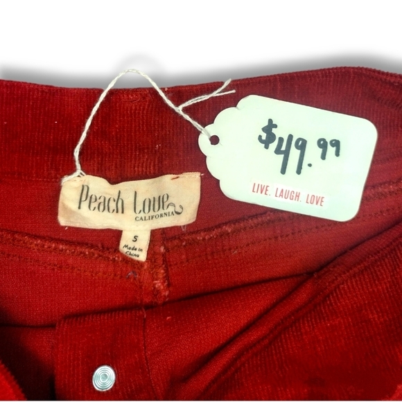 Peach Love California ~ Burgundy Corduroy Mini Skirt - Picture 4 of 13